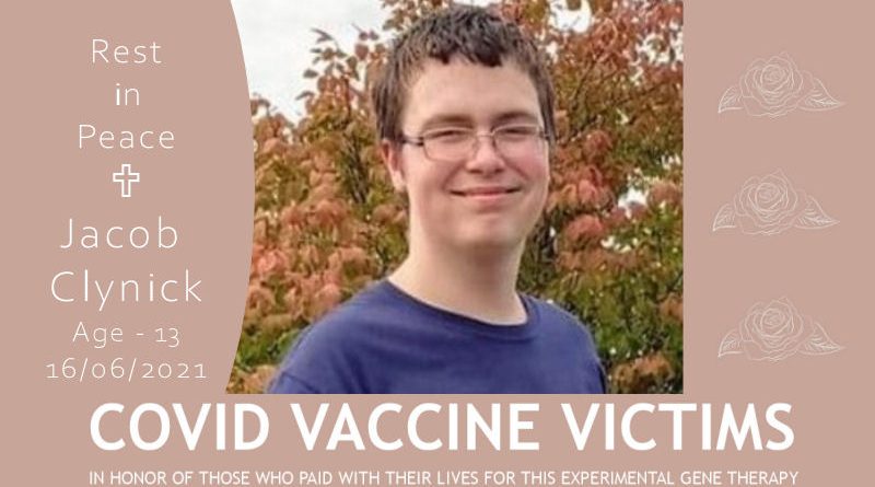 covid vaccine victim - Jacob Clynick